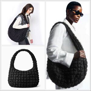 🔥🔥🆕Oversized Quilted Black Crossbody Bag